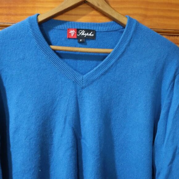 Shephe Vintage Blue 100% Cashmere Pullover Sweater small - Picture 3 of 11
